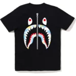 Bape New Multi Camo Wgm Shark Tee Ladies-Black
