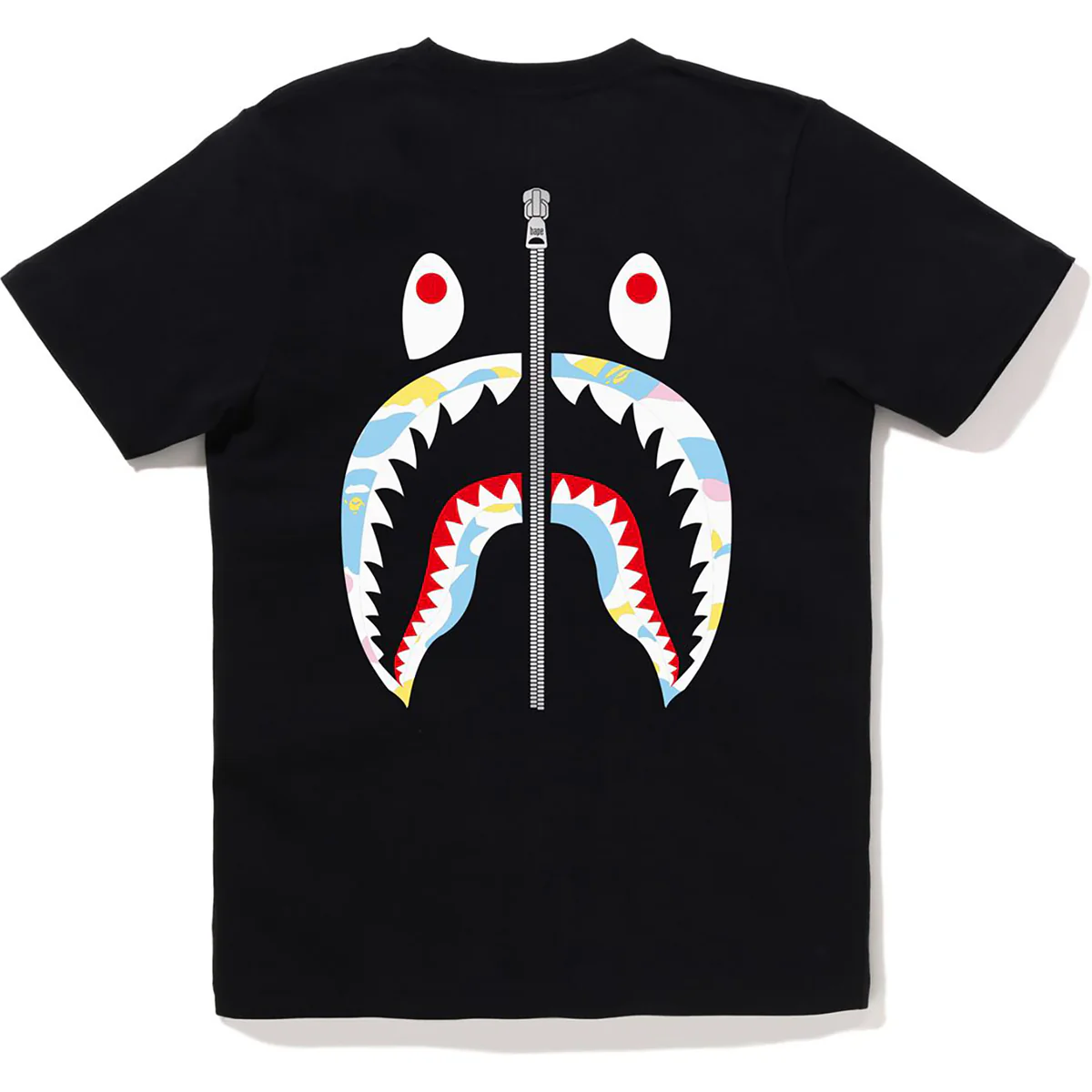 Bape New Multi Camo Wgm Shark Tee Ladies-Black Bape New Multi Camo Wgm Shark Tee Ladies-Black