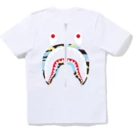 Bape New Multi Camo Wgm Shark Tee Ladies-White