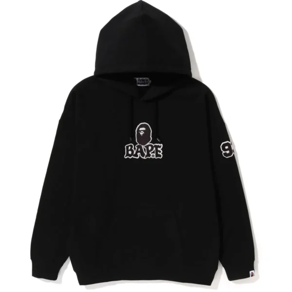 Bape Patched Oversized Pullover Hoodie - Black