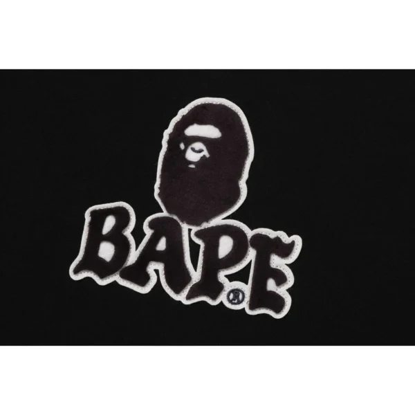 Bape Patched Oversized Pullover Hoodie - Black
