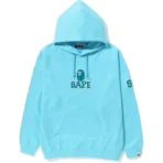 Bape Patched Oversized Pullover Hoodie - Blue