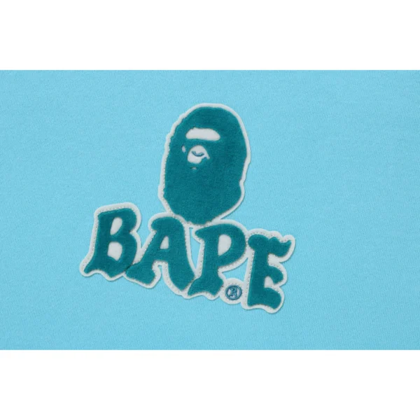Bape Patched Oversized Pullover Hoodie - Blue