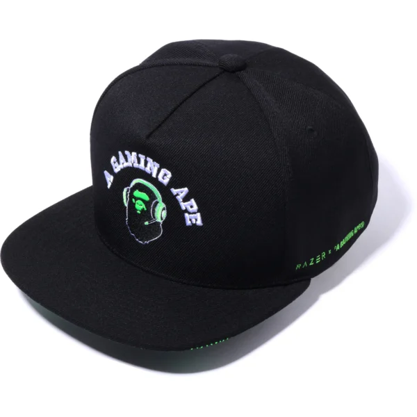 Bape Razer X a Bathing Ape Snap Back Cap Mens Black