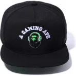 Bape Razer X a Bathing Ape Snap Back Cap Mens Black