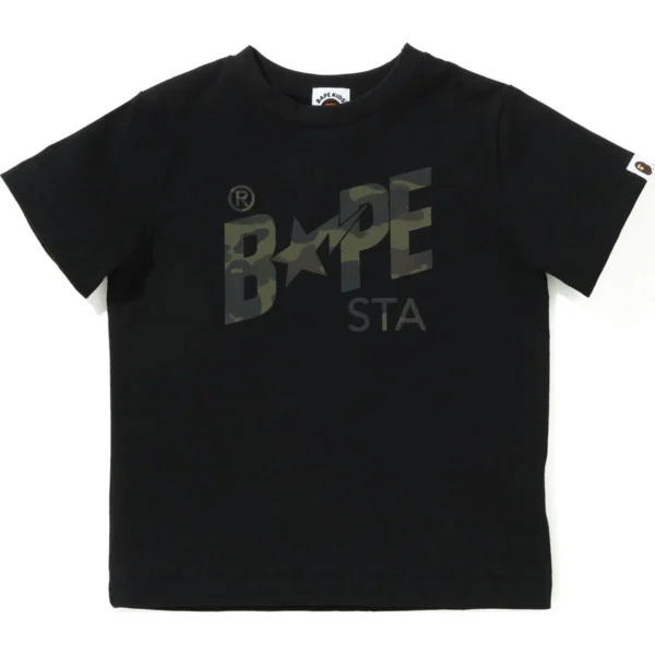 Bape Reflector 1st Camo Bape Sta Logo Tee - Black