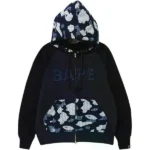 Bape Sashiko Camo Relaxed Full-Zip Hoodie - Blue