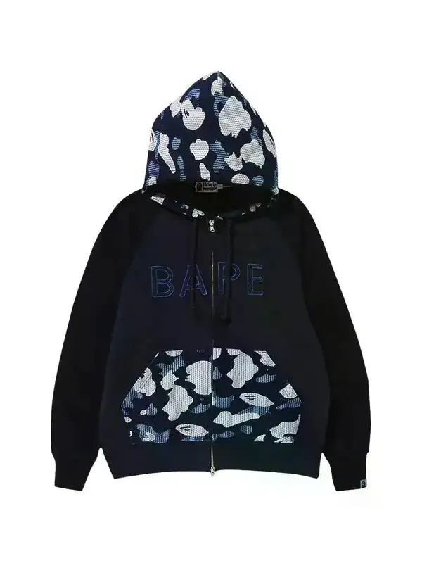Bape Sashiko Camo Relaxed Full-Zip Hoodie - Blue Bape Sashiko Camo Relaxed Full-Zip Hoodie - Blue