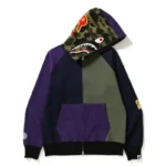Bape Shark Full Zip Hoodie - Purple/Gray