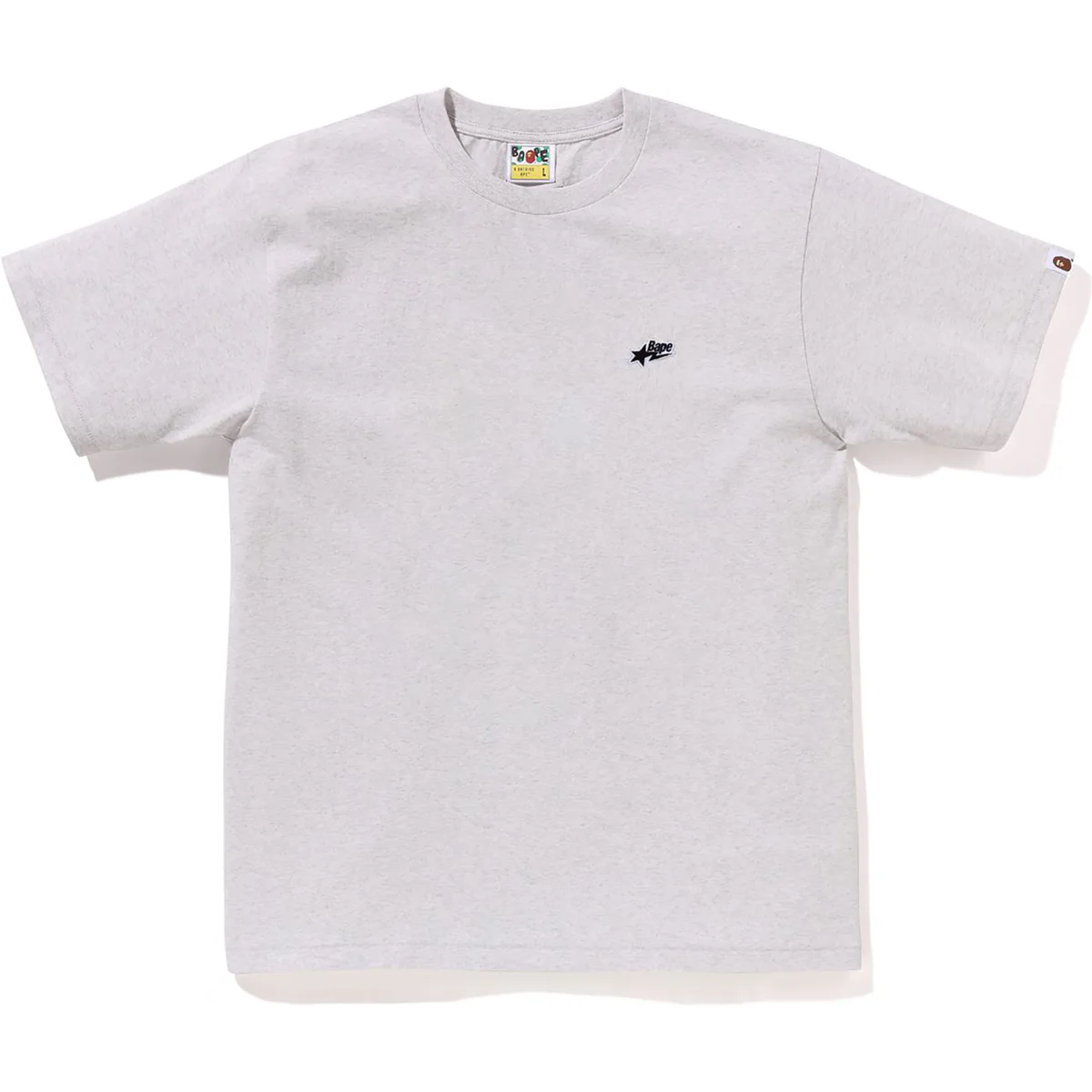 Bape Sta One Point Tee Mens-Grey Bape Sta One Point Tee Mens-Grey