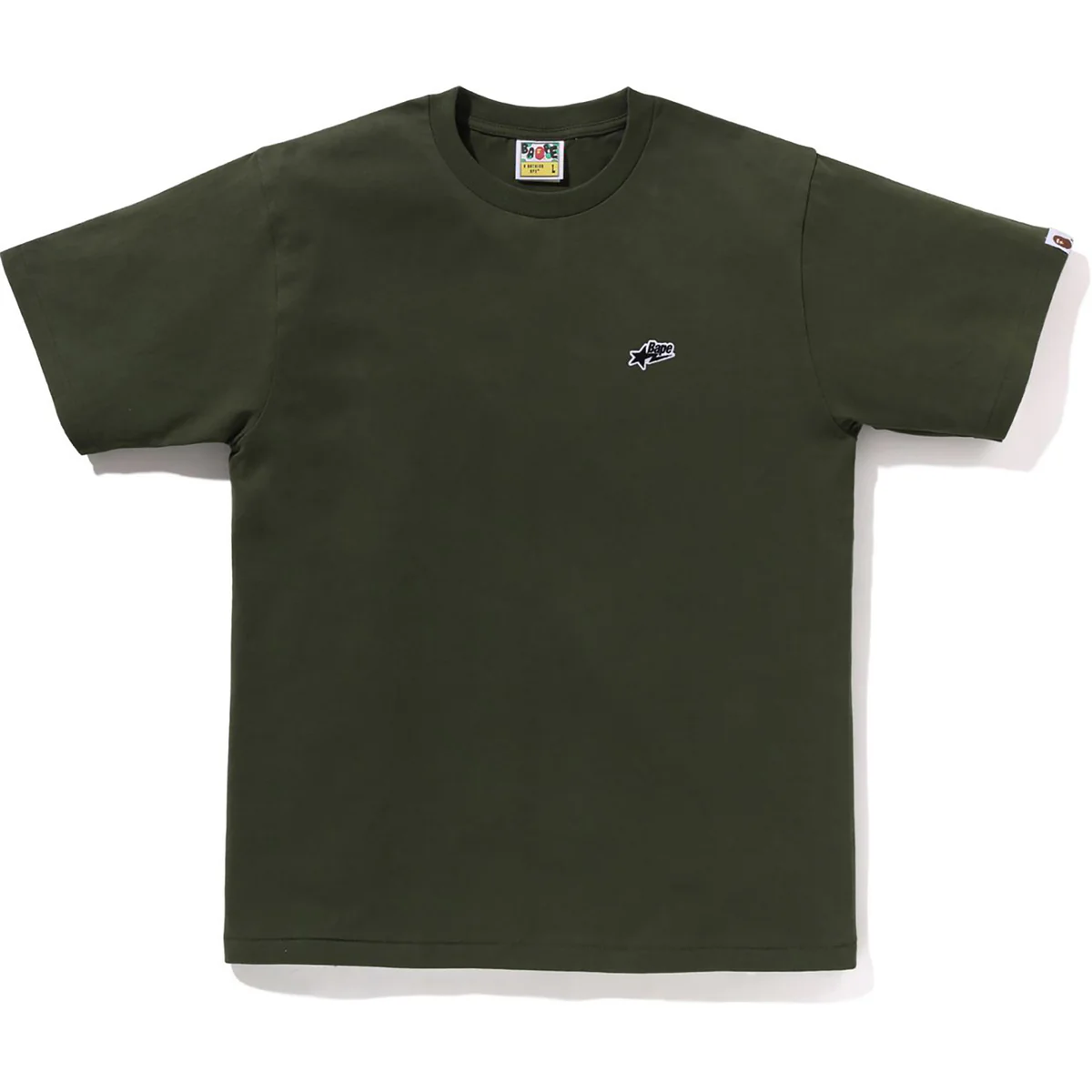 Bape Sta One Point Tee Mens-Olive Dark Bape Sta One Point Tee Mens-Olive Dark