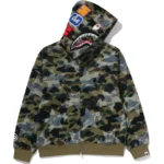 Bape Sta Over Print 1st Camo Mesh Shark Full Zip Hoodie