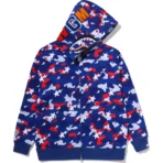 Bape Sta Strike Camo Shark Relaxed Fit Full Zip Hoodie Mens