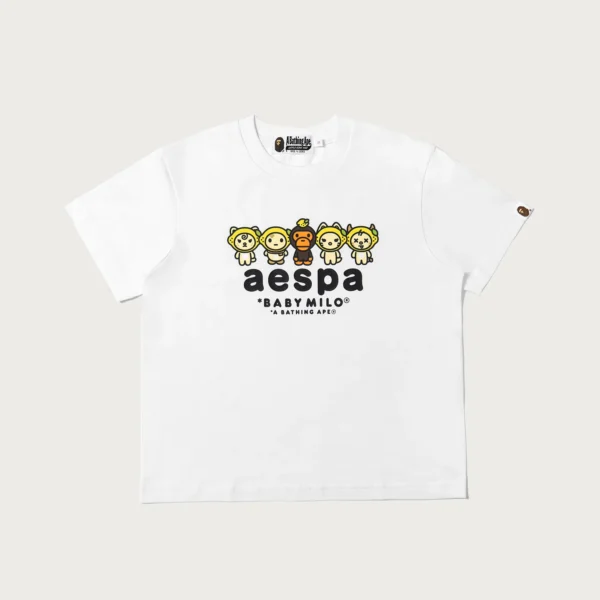 Bape X Aespa Baby Milo Lemonade Mini Tee Ladies White