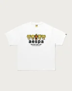 Bape X Aespa Baby Milo Lemonade Relaxed Fit Tee Mens White