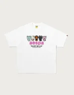 Bape X Aespa Baby Milo Relaxed Fit Tee Mens White