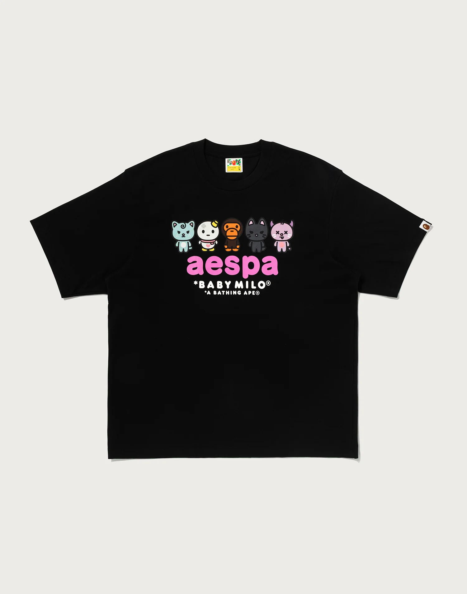 Bape X Aespa Baby Milo Tee Ladies Black Bape X Aespa Baby Milo Tee Ladies Black