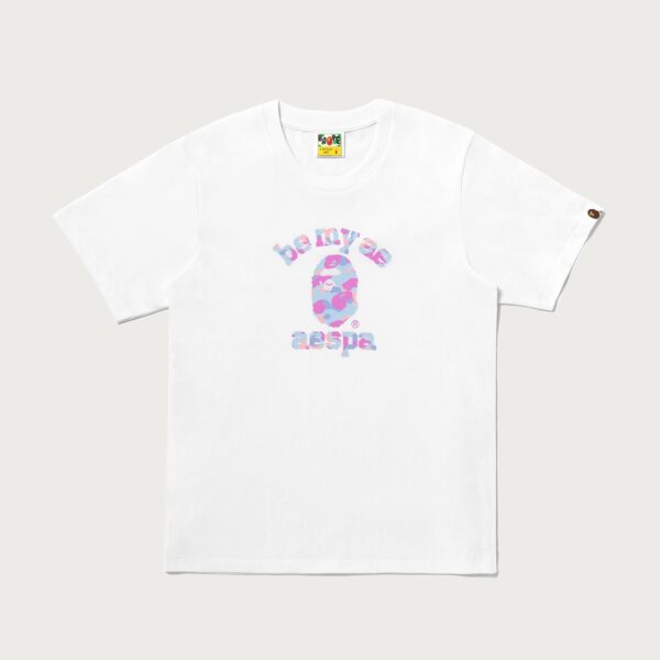 Bape X Aespa College Tee Ladies White