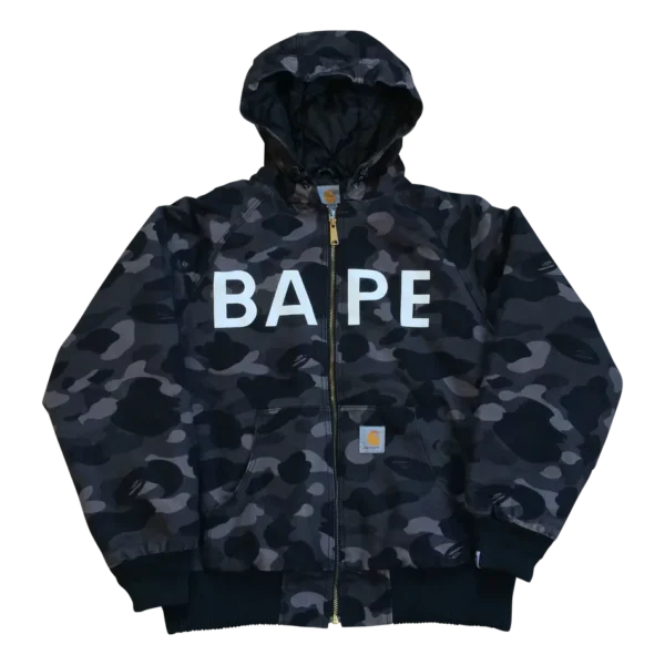 Bape X Carhartt Camo Jacket - Black