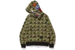 Bape X Coach Shark Full Zip Hoodie - Green