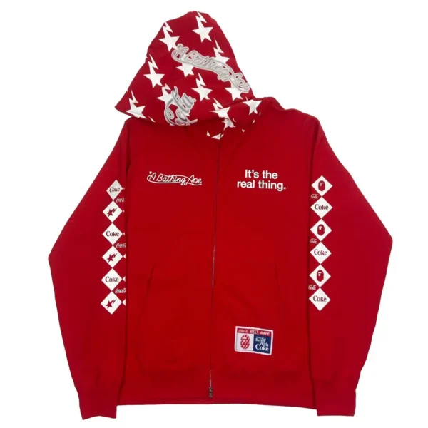 Bape X Coca Cola Full Zip Hoodie - Red