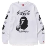Bape X Coca Cola a Bathing Ape Drinks Coke LS White Tee