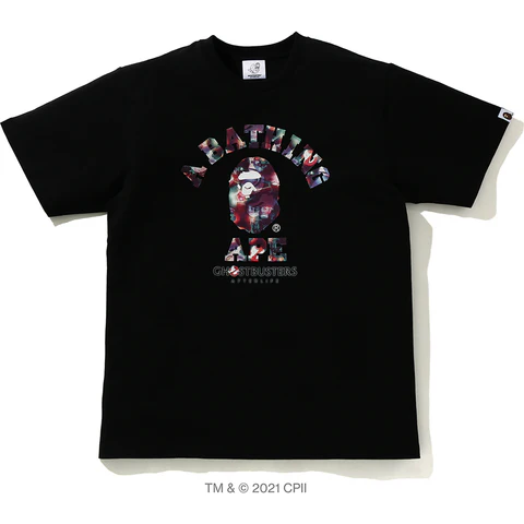 Bape X Ghostbusters Camo College Tee – Black