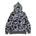 Bape X Hidden NY Psyche Camo Full Zip Hoodie - Grey