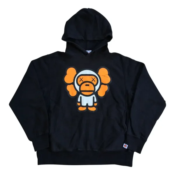 Bape X Kaws Bendy Full Zip Hoodie - Black