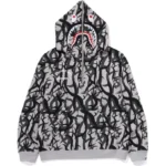 Bape X Nbhd Tribal Camo Two Face Half Zip Pullover Hoodie