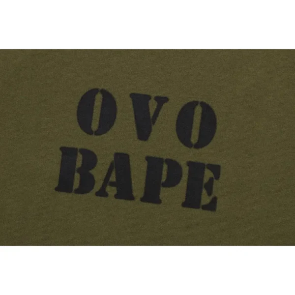 Bape X OVO Stencil Logo Tee Olive