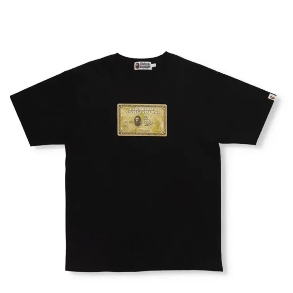 Bape X Ovo Gold Card Tee - Black