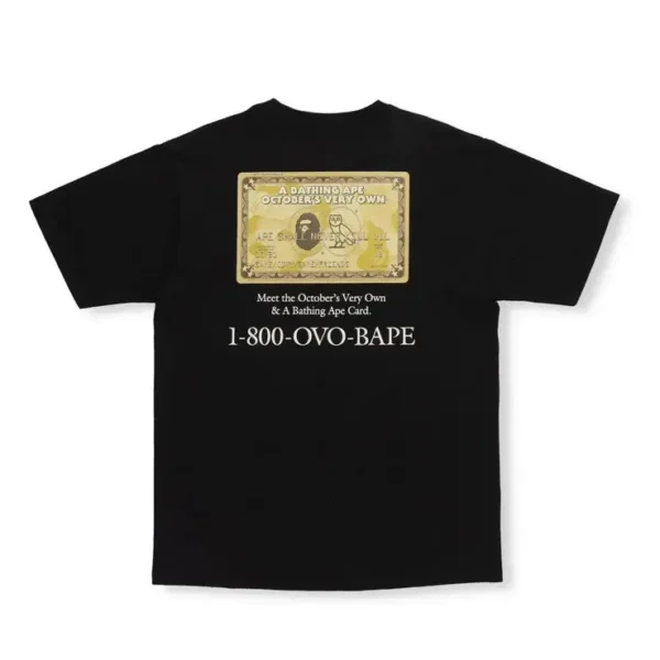 Bape X Ovo Gold Card Tee - Black
