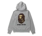 Bape X Ovo Heather Grey Hoodie - Gray
