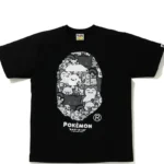 Bape X Pokemon Monotone Ape Head Tee Black