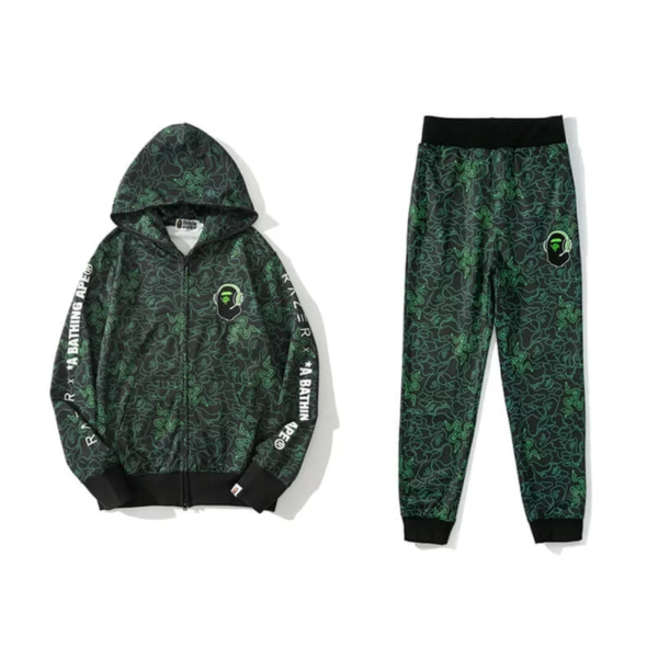 Bape X Razer a Gaming Ape Track Suit – Green & Black