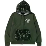 Bape X Undefeated Color Camo Zip-up Hoodie - Green