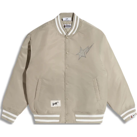 Bape® X Highsnobiety Varsity Jacket - Gray