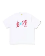 Metallic BAPE STA Logo Relaxed Fit Tee White