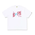 Metallic BAPE STA Logo Relaxed Fit Tee White