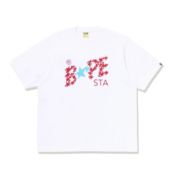 Metallic BAPE STA Logo Relaxed Fit Tee White