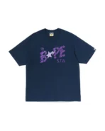 Metallic BAPE STA Logo Relaxed Fit Tee Blue