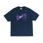 Metallic BAPE STA Logo Relaxed Fit Tee Blue