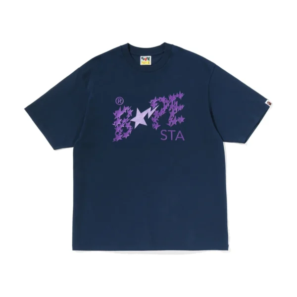 Metallic BAPE STA Logo Relaxed Fit Tee Blue